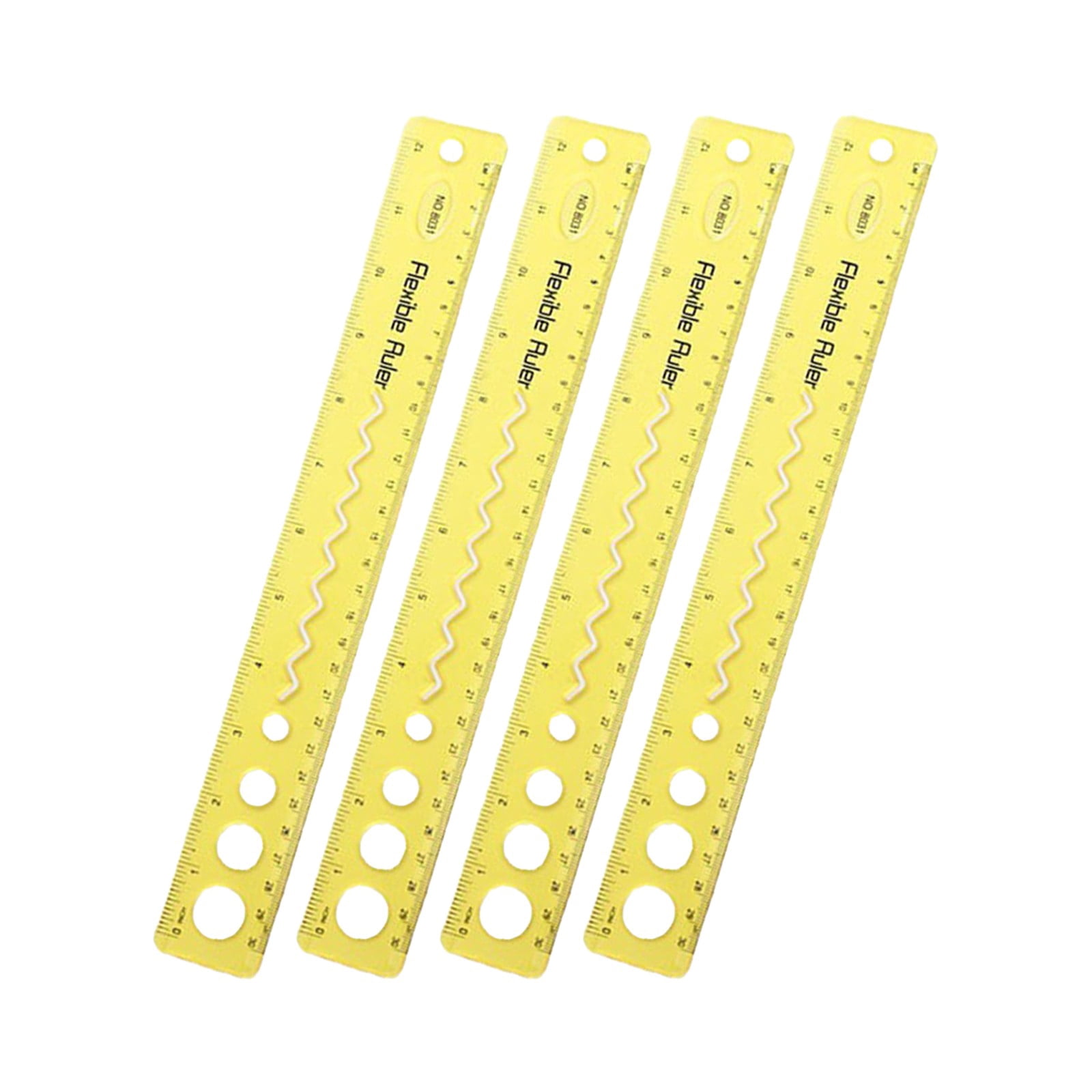 Ruler 4Pcs Yellow Clearance! Kaireo for study Soft Bendable Ruler ...