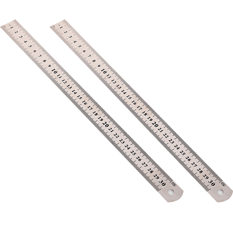 Ruler Metal Straight Edge Ruler Stainless Steel Ruler 6 Inch Ruler 2 Pack -  30Cm 