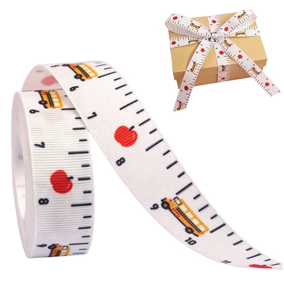 Ruler Ribbon Back to School Ribbon, Ruler Ribbon 2.2cm*10 Yards Ribbon For Teacher Appreciation Decorations School Crafts Ribbons For Wrapping DIY Projects