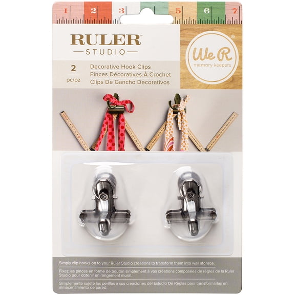 Ruler Studio Clip-On Metal Hooks 2/Pkg-, Pk 2, We R Memory Keepers