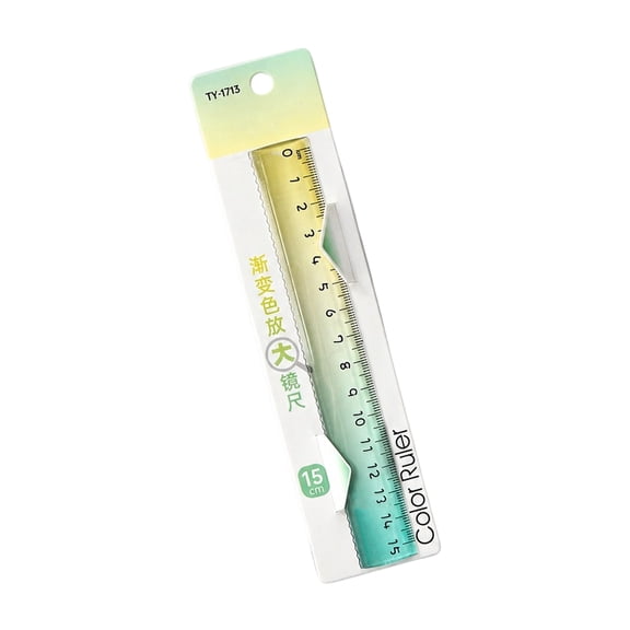 Ruler with Built-In Magnifier, Clearly Printed Scale and Straight Edge for Easy Reading, Measuring and Line Drawing