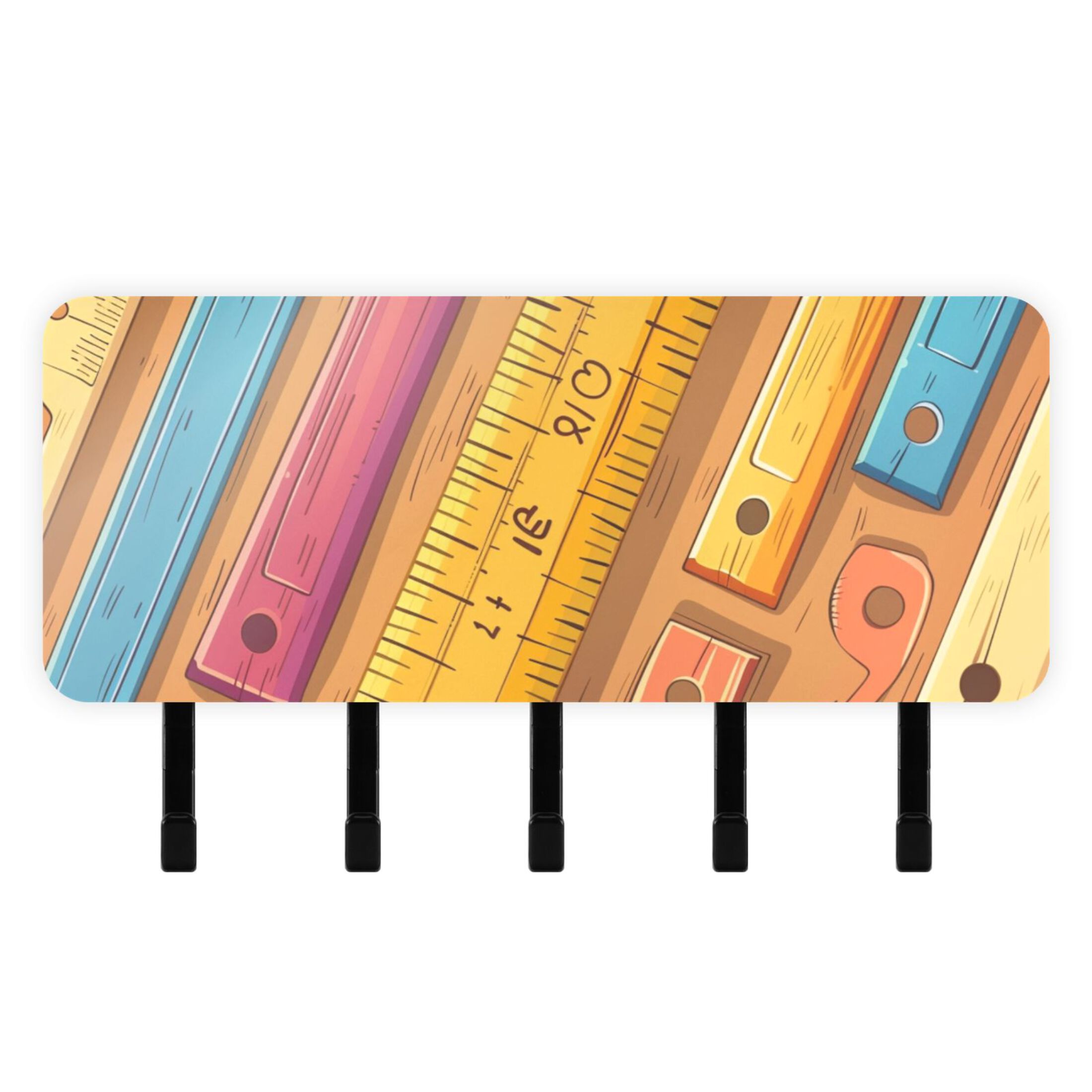 Rulers Cartoon Key Holder for Wall Mail Holder Organizer with 5 Key ...