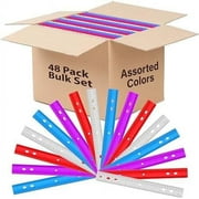 E-Clips USA 12-Inch Plastic Ruler, Durable Flexible Rulers in Assorted Colors, 48-Pack