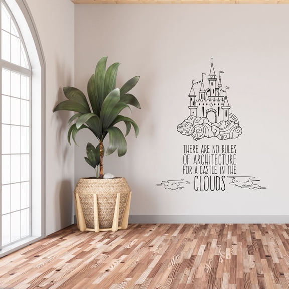 There Are No Rules Of Architecture For A Castle In The Clouds Design Vinyl Wall Art Wall Sticker Wall Decal Home Kids Room Study Room Boys Girls Room Wall Décoration Design Décor Size (8x10 inch)