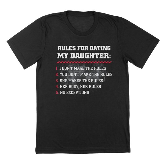 Rules Daughter Humor Graphic Black Mens T-Shirt