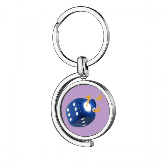 Rules Dice Mahjong Art Deco Fashion Rotating Keychain Metal Keyring Holder
