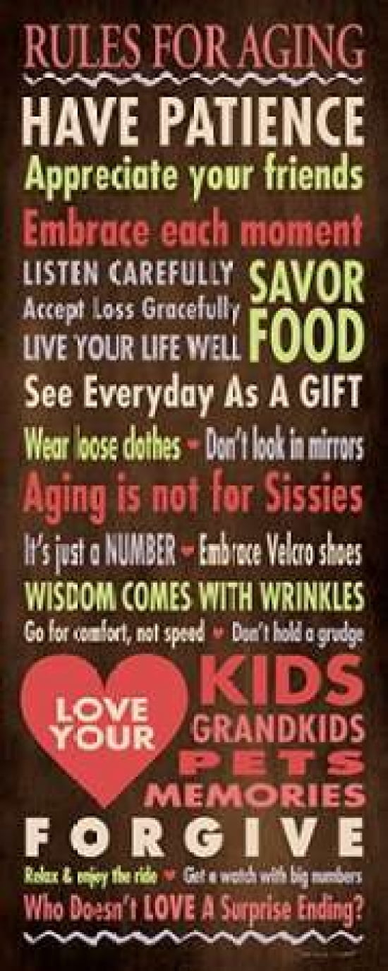 Rules For Aging Canvas Art - Stephanie Marrott (10 x 20)