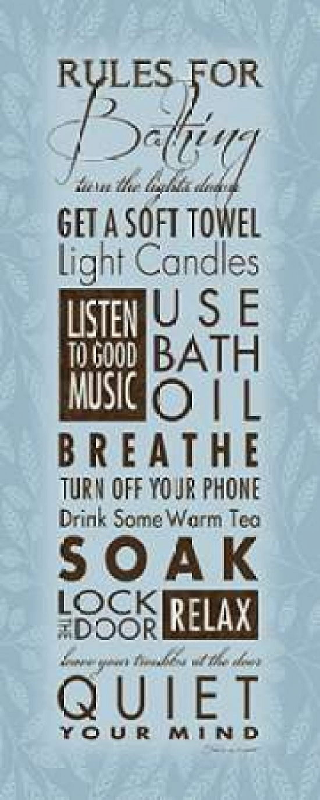 Rules For Bathing Canvas Art - Stephanie Marrott (10 x 20)
