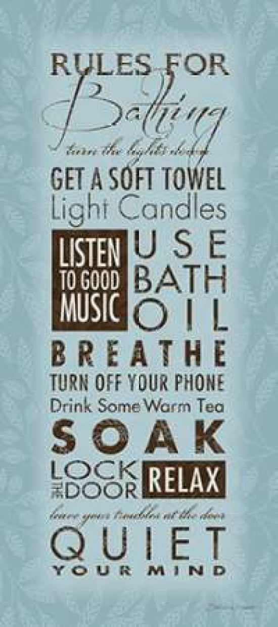 Rules For Bathing I Canvas Art - Stephanie Marrott (10 x 20)