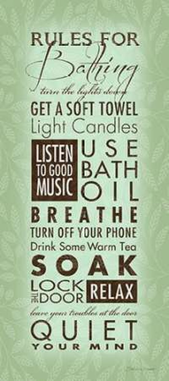 Rules For Bathing II Canvas Art - Stephanie Marrott (24 x 48)