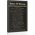 thumbnail image 1 of Rules Of Money Motivational Wall Art Canvas Print Office Decor Financial Poster Entrepreneur Millionaire Inspirational Quote Unframed Easy to Hang, 1 of 3