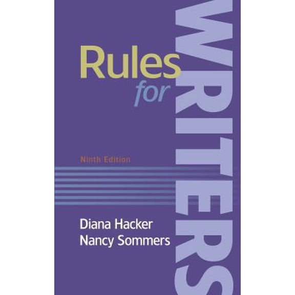 Pre-Owned Rules for Writers Ninth Edition (Custom Edition), by Diana Hacker and Nancy Sommers Paperback, English