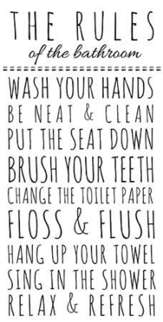 Rules of the Bathroom Canvas Art - Anna Quach (24 x 48)