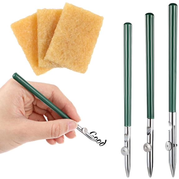 Ruling Pen Masking Fluid Pen 3 Pcs Adjustable Painting Straight Line Pen Painting Tools 3 Pens with 6 Pcs Glue Residue Eraser for Drawing Mounting Art Artists,3 Sizes,Green