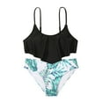 thumbnail image 1 of Rullfe Tween Tropical Print Bikini, 3-Piece Swimsuit Set (Girl's) Sizes 7-14, 1 of 7