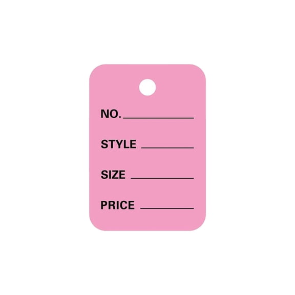Rulong 100pcs Pink Hard Paper Marking Tags (5x3.5cm / 2"x1.4") - Durable One-Part Labels for Bundling & Organization