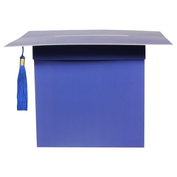 Rulong 2026 Graduation Cap Box, Fringed Souvenir Presentation Box, Desktop Centerpiece for Class Graduation Party Decoration, Blue 11.02" * 9.84"