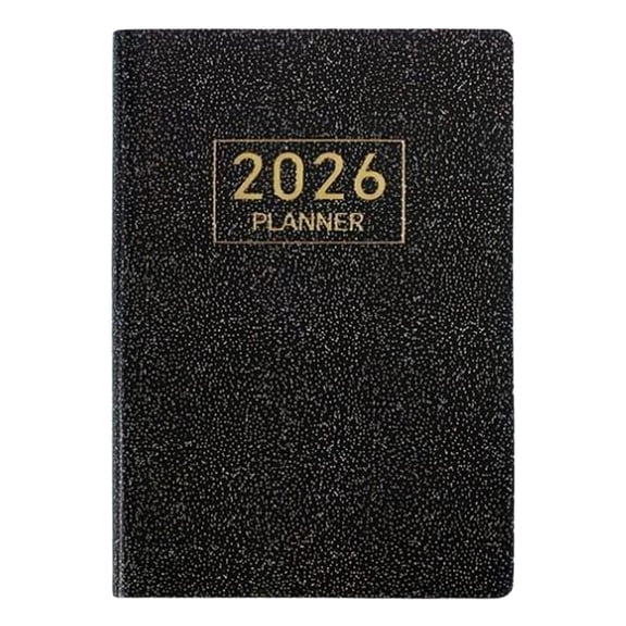 Rulong 2026 Planner Notebook for Students – Daily Plan Organizer with Monthly/Weekly Layouts, Goal Tracking & Habit Log, Starlight-Finish Black Cover, 4.17" x 3.07" x 0.35"