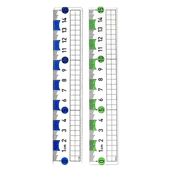 Solivara Anti-Myopia Transparent Ruler For Students 15cm Measuring Tool Green 6.18 * 1.18 In