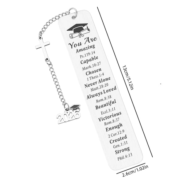 Solivara Senior 2026 Graduation Bookmark For Book Lover Silver 5.12 * 1.02 In