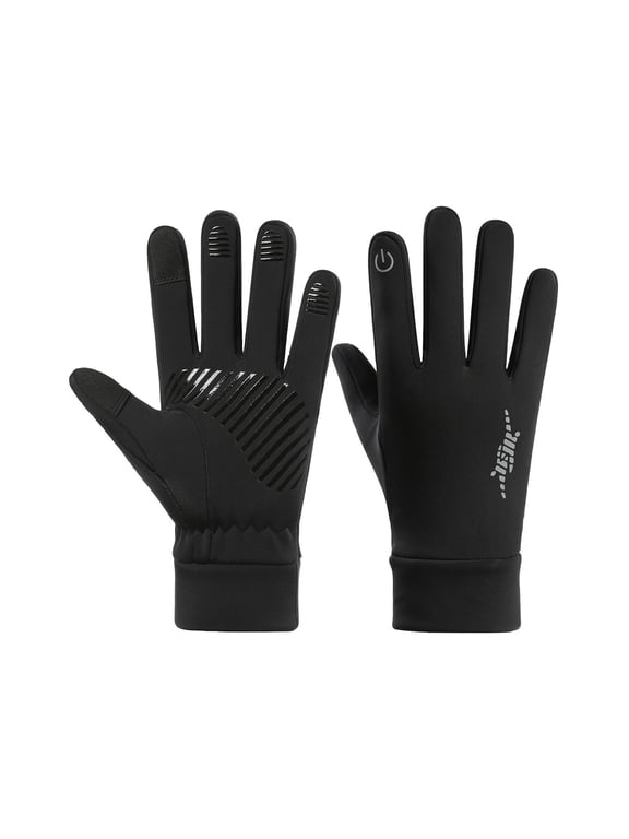 Solivara Touch Screen Winter Gloves, Thermal Liner for Men Women, Black, 9.6 in