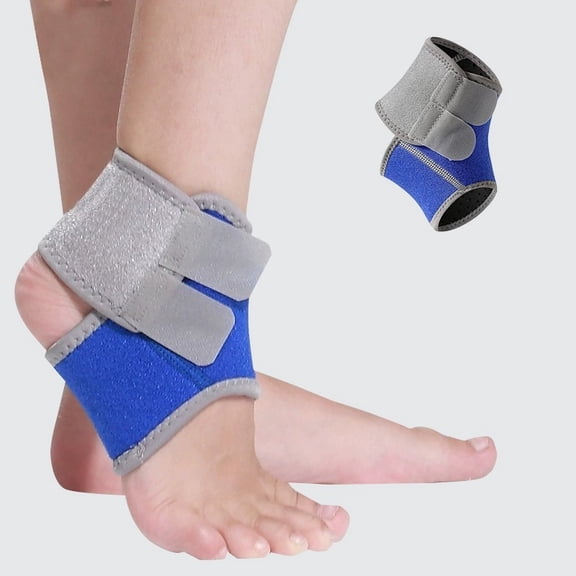 Rulwuck 2 Pack Kids Child Adjustable Nonslip Ankle Tendon Compression Brace Sports Dance Foot Support Stabilizer Wraps Protector Guard for Injury Prevention & Protection,blue