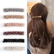 6-Piece Multicolor Rhinestone Barrettes, Decorative Hair Clips for Women, Prom Party Hair Accessories