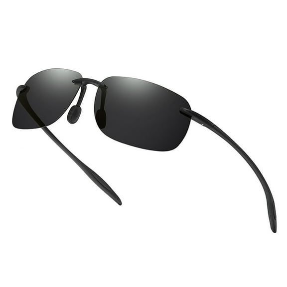 Rulwuck Polarized Rimless Driving Sunglasses for Men Metal Frame Anti-Glare UV400 Protection Sun Glasses