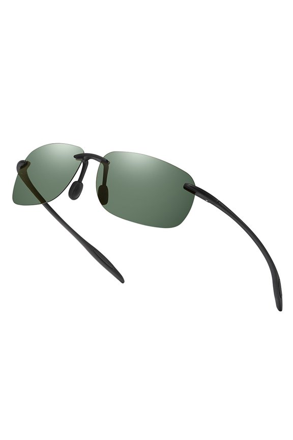 Polarized Rimless Driving Sunglasses for Men Metal Frame Anti-Glare UV400 Protection Sun Glasses