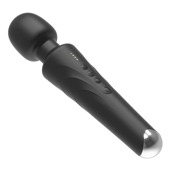 Rulwuck Powerful personal wand massager with 20 vibration modes, 8-speed body massager, cordless charging, quiet handheld electric back massager,black,Silicone ABS,Mini wand massager