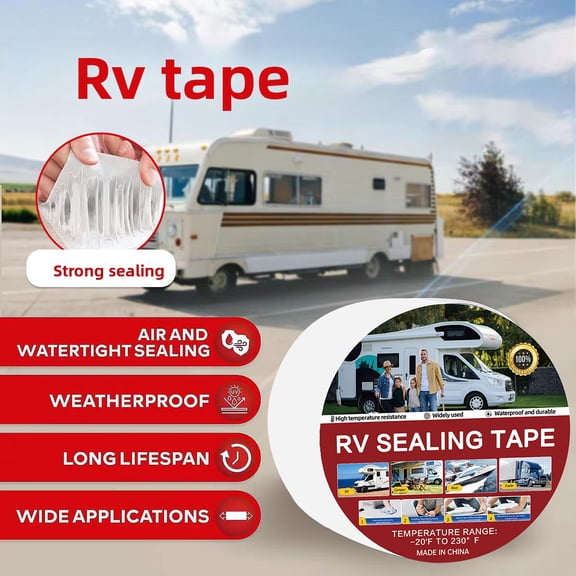 Rulwuck RV sealing tape -1.97 inches x 197 inches/3.94 inches x 197 inches, RV leak repair | RV scratch protection tape - used for RV repair, boat sealing, RV, awning, tent, roof leak