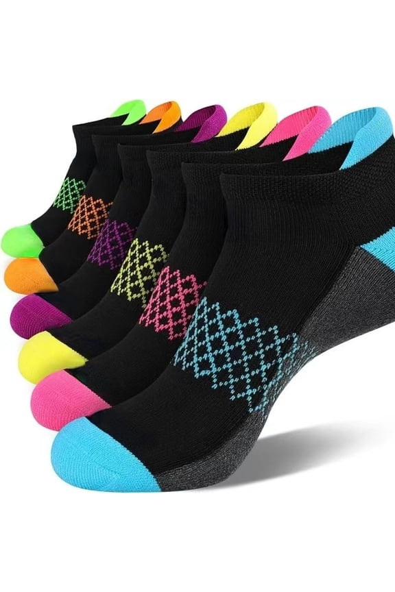 Running shock-absorbing sports socks, 5 pairs, men's and women's moisture wicking socks, cotton blend