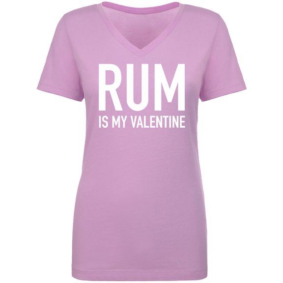 Rum Is My Valentine Womens V-Neck Tee