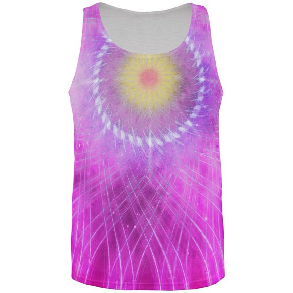 Rum Runner Hibiscus Fractal Mandala All Over Mens Tank Top Multi SM