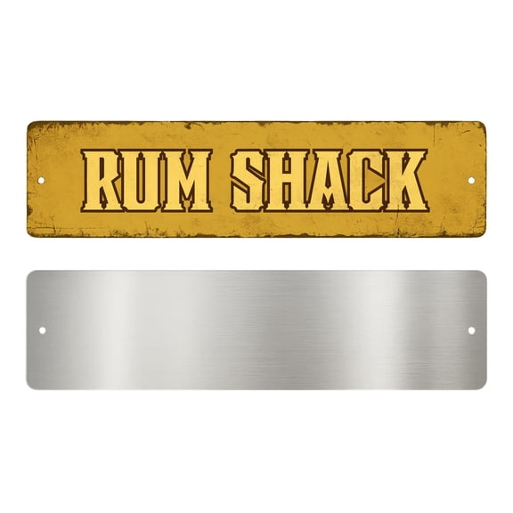 Rum Shack Metal Sign by DC | Arrow Metal Directional Signage for Indoor & Outdoor | 3x12" Rust-Free Aluminum Sign | Leisure & Bar Signage UV Protected Road Street Sign | Made in USA