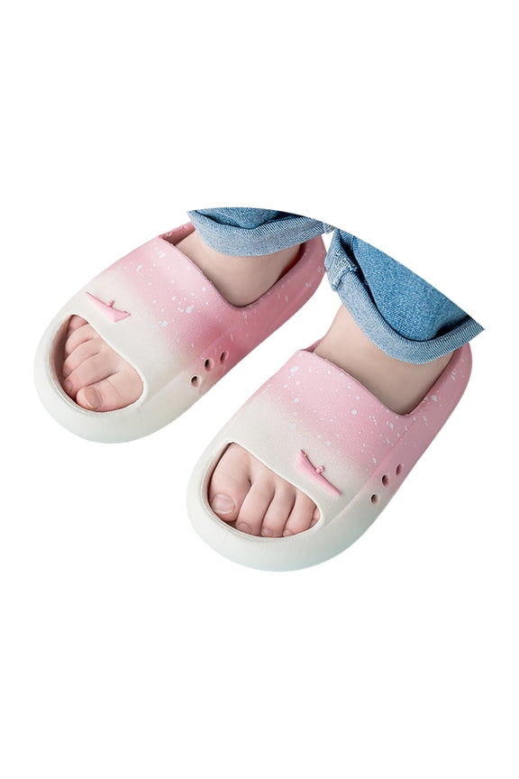Kids Cloud Slides Slippers For Girls Boys Pillow House Slippers Non-Slip Super Soft Shower Cushioned Slides Bathroom Thick Sole Sandals Indoor Outdoor Slippers Size for US 1,Red