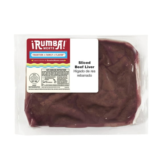 Rumba Meats Beef Liver Sliced (Higado De Res Rebanado), Fresh, 0.65-2.41 lbs.