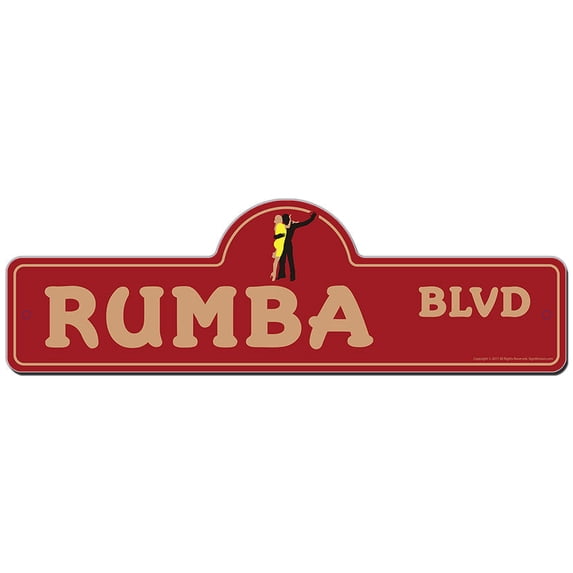 Rumba Street Sign | Indoor/Outdoor | Funny Home Decor for Garages, Living Rooms, Bedroom, Offices | SignMission personalized gift