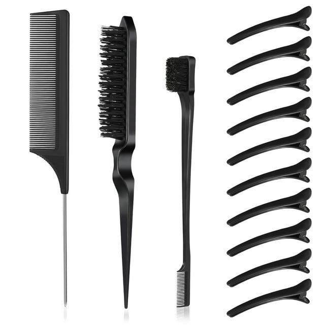 Rumbeast 13Pcs Black Hair Styling Combs Set, Include Bristle Hair Brush