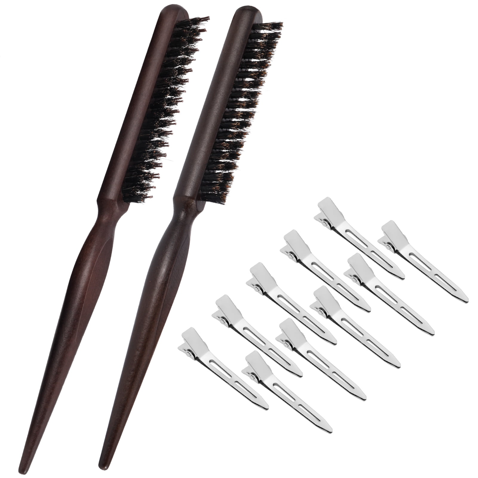 3 PCS Braiding Weaving Rat Tail Styling Bone Comb Fine Teeth Hairdressing,  Anti-Static Sectioning, Parting Pin Needle Stainless Steel Combs (Purple) 