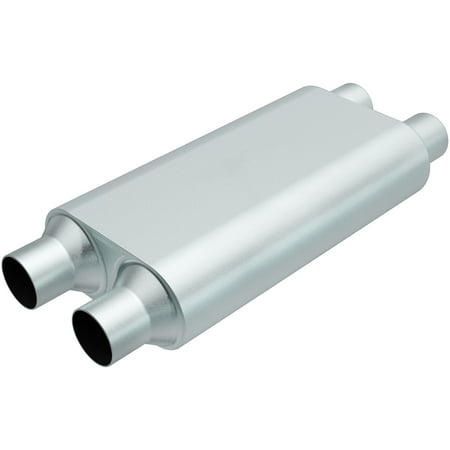 Rumble Exhaust R24554 Replacement RUMBLE Muffler; Oval; 17 in. x 4.25 in. x 9.5 in.; Overall Length 23 in.; 2.25 in. Inlet/Outlet; Dual/Dual; Stainless Steel;