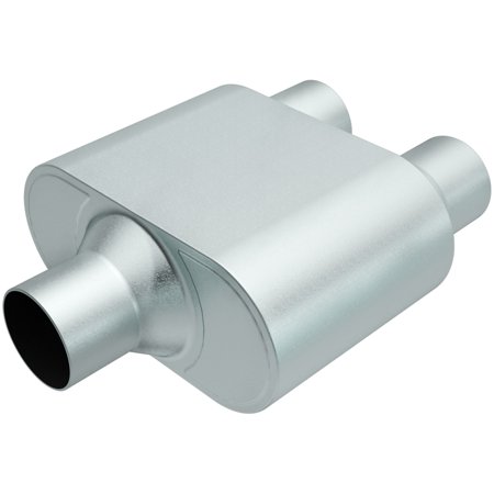 Rumble Exhaust R27425 Replacement RUMBLE Muffler; Oval; 6.5 in. x 4.25 in. x 9.5 in.; Overall Length 13 in.; 2.5 in. Inlet/2.25 in. Outlet; Center/Dual; Stainless Steel;