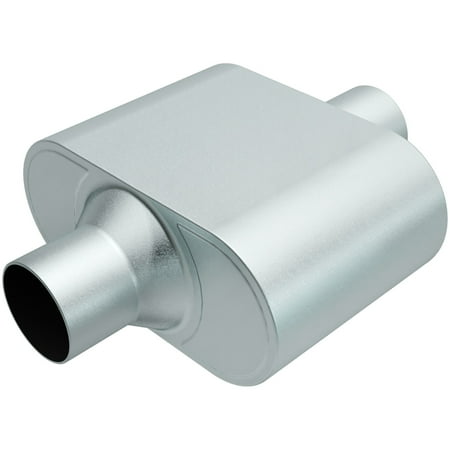 Rumble Exhaust R27428 Replacement RUMBLE Muffler; Oval; 6.5 in. x 4.25 in. x 9.5 in.; Overall Length 13 in.; 3.0 in. Inlet/Outlet; Center/Center; Stainless Steel;