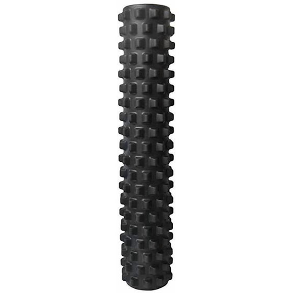 RumbleRoller - Extra Firm Textured Muscle Foam Roller Manipulates Soft Tissue Like A Massage Therapist (Black, Full Size)