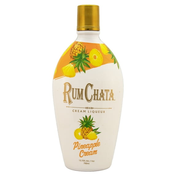 Rum Chata Pineapple Cream Liqueur, Caribbean Rum with Real Dairy Cream, Glass Bottle 750ml, 13.75% ABV