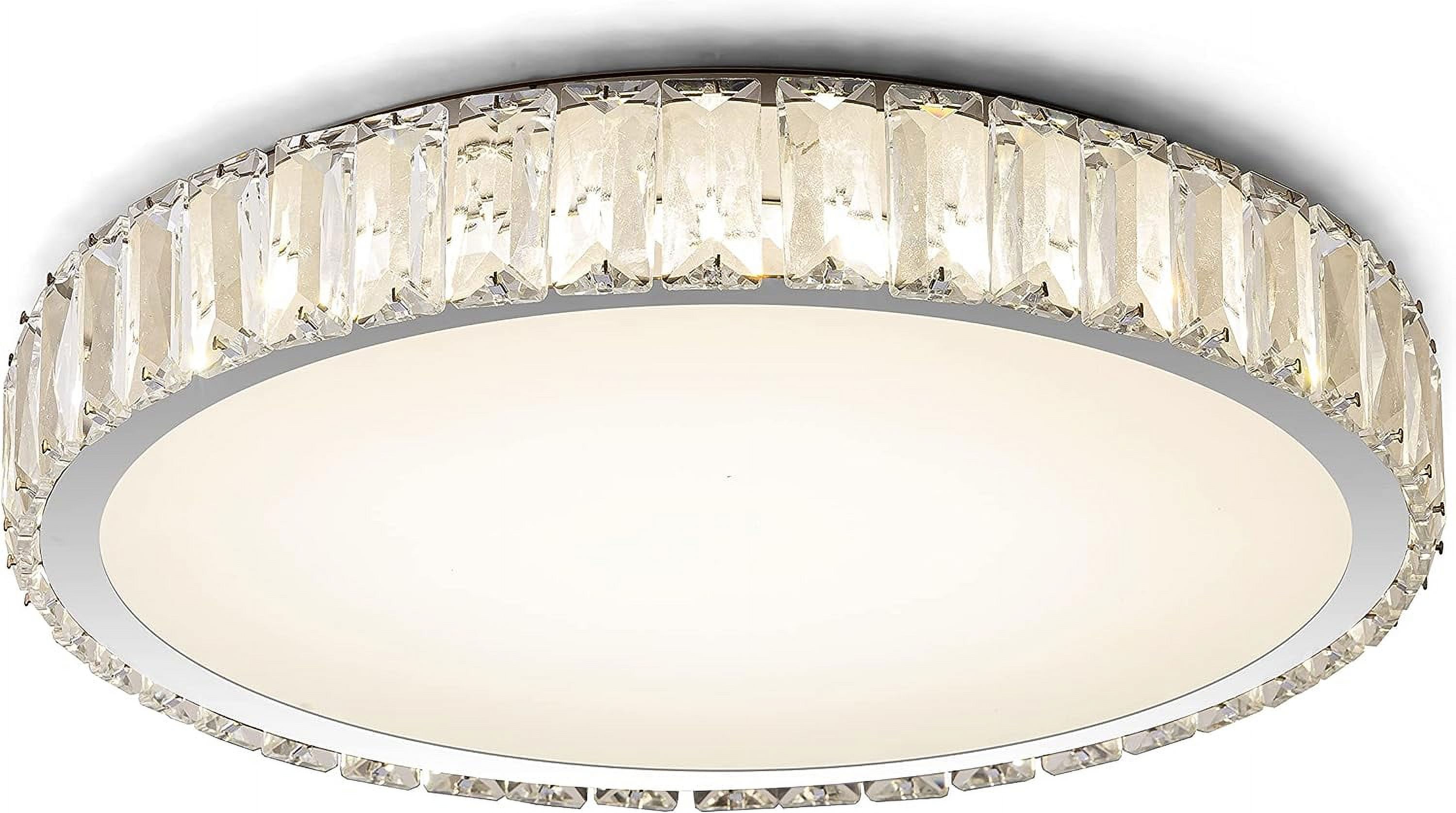 Rumi Lighting Flushmount, Ceiling Light CrystalChrome LED 14" 1280Lm