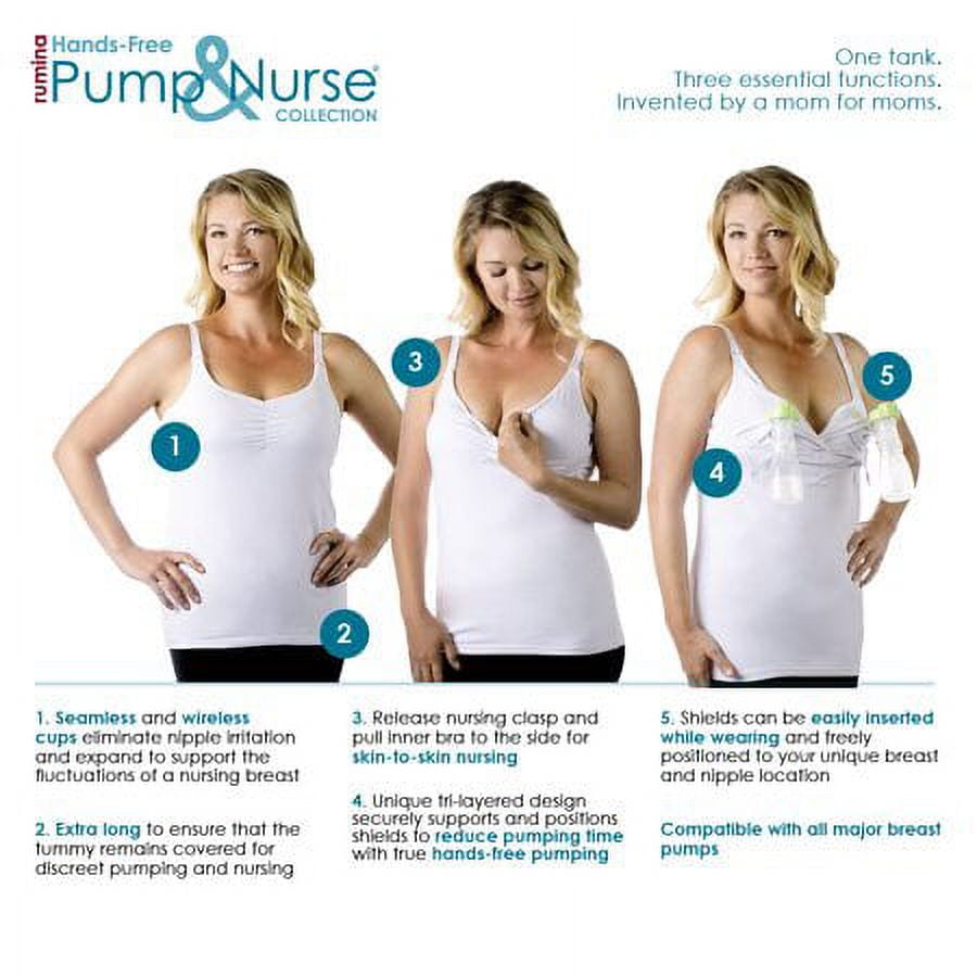 Rumina'S Pump&Nurse Classic All-In-One Nursing Tank For Maternity, Nursing  And Built In Hands-Free Pumping Bra 