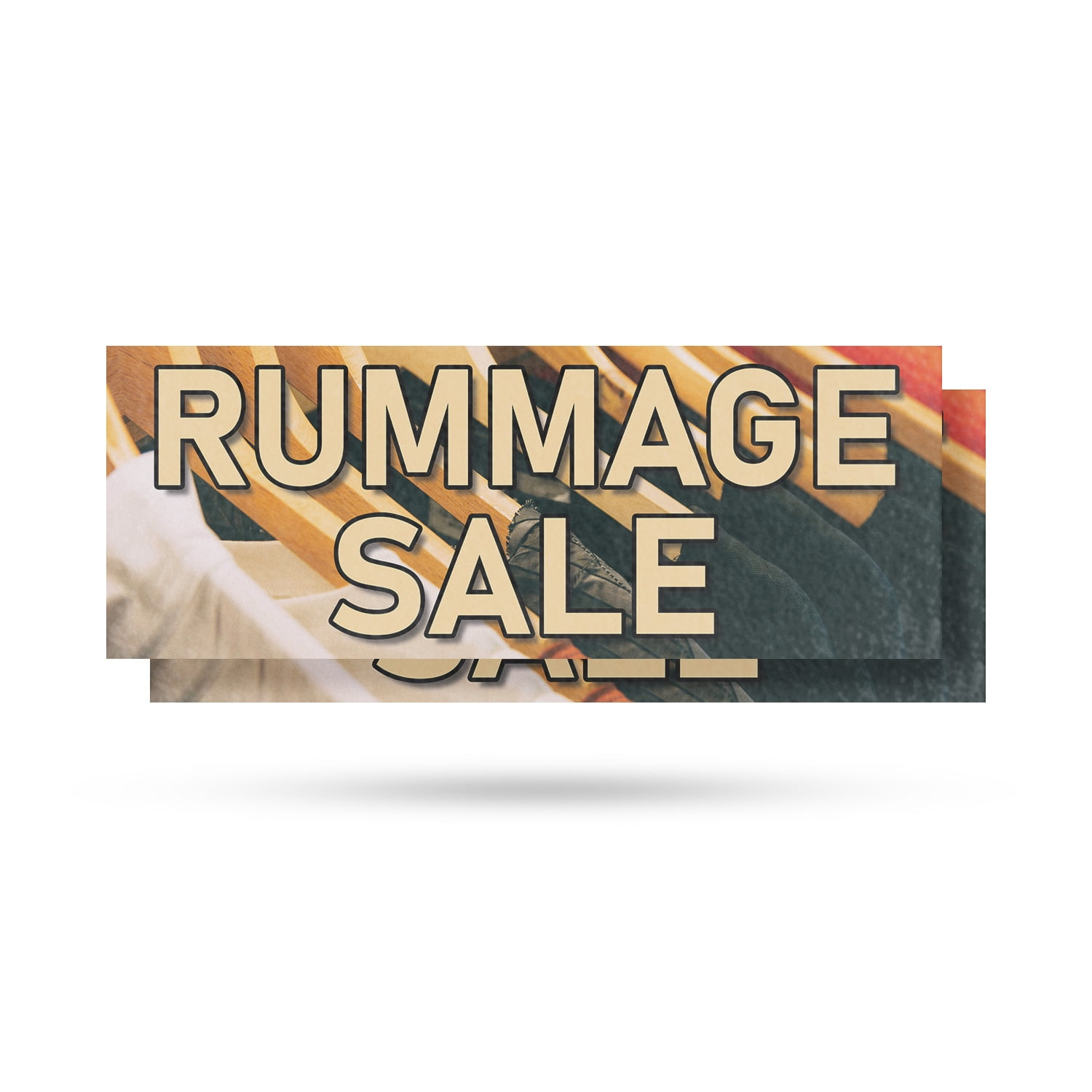 Rummage Sale Vinyl Decal 2 Pack of 24 Inch x 9 Inch Weatherproof Heavy ...