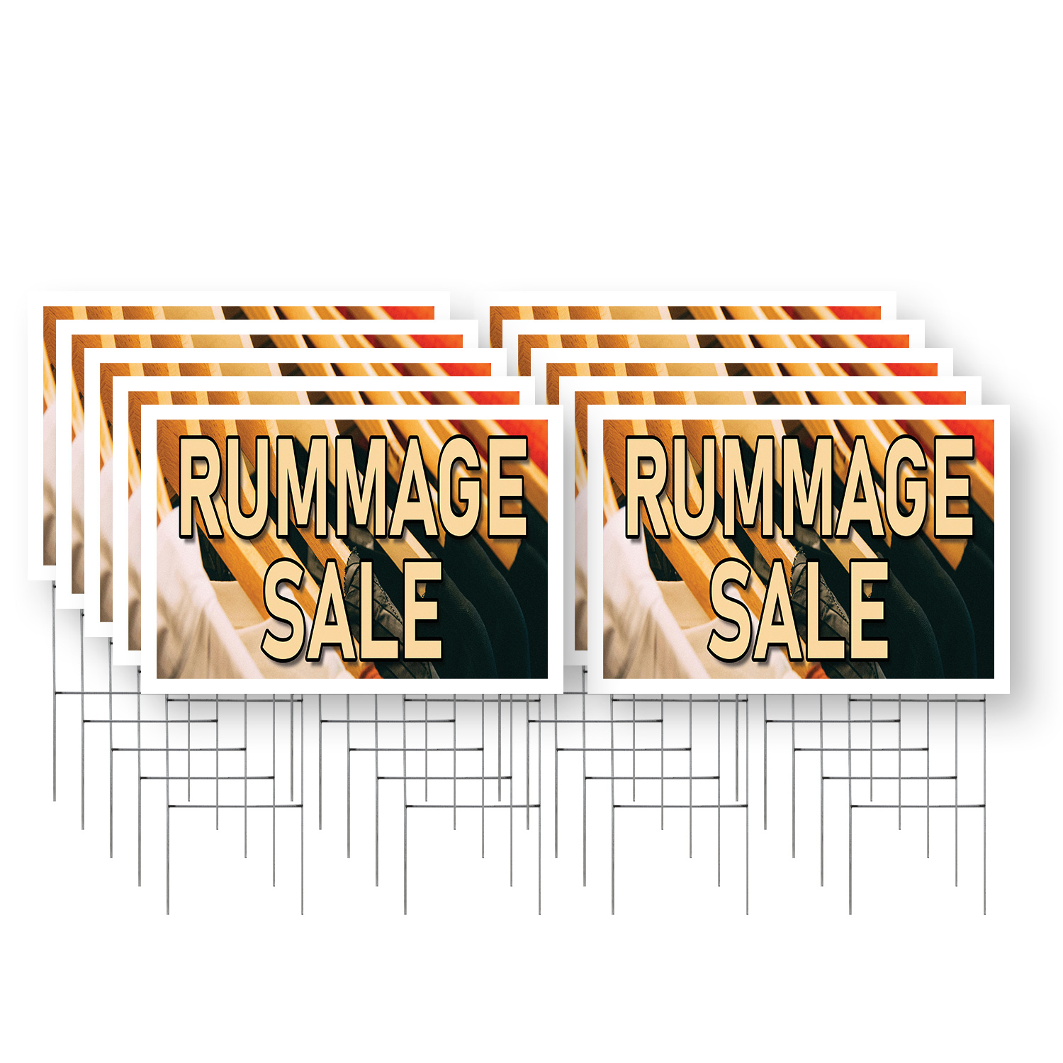 Rummage Sale Yard Sign 10 Pack of 24 Inch x 36 Inch Single Sided ...