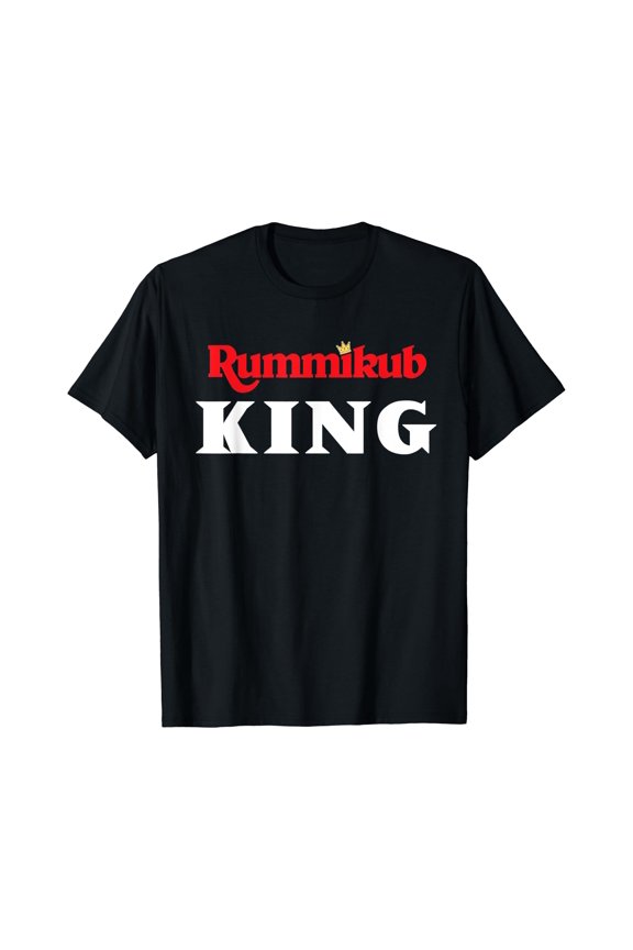 Rummikub King Logo With Royal Crown Regal White Ink T-Shirt